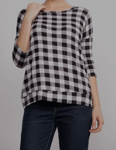 Black and White Checkered Blouse